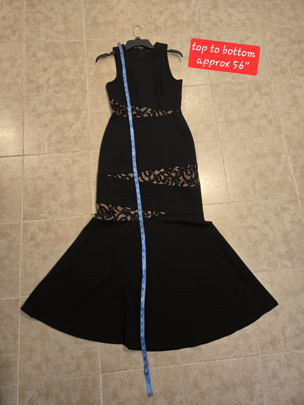 BCBGMaxAzria Black Asymmetrical Lace-Panel Dress - Picture 11 of 13